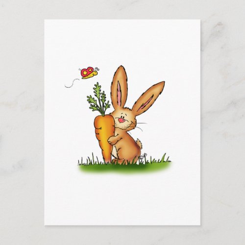 Cute Bunny with Carrot by Gerda SteinerSend2smile Postcard