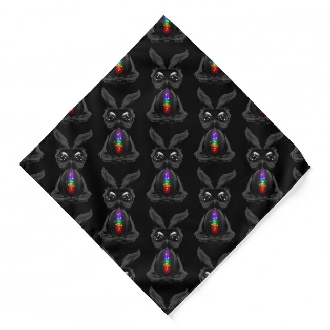 Cute Bunny with Chakra Rainbow Soul Bandana (Front)