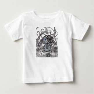 Cute Bunny with Checkerboard Flower Kids Baby T-Shirt