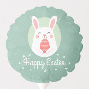 Cute Bunny with Easter Egg Balloon