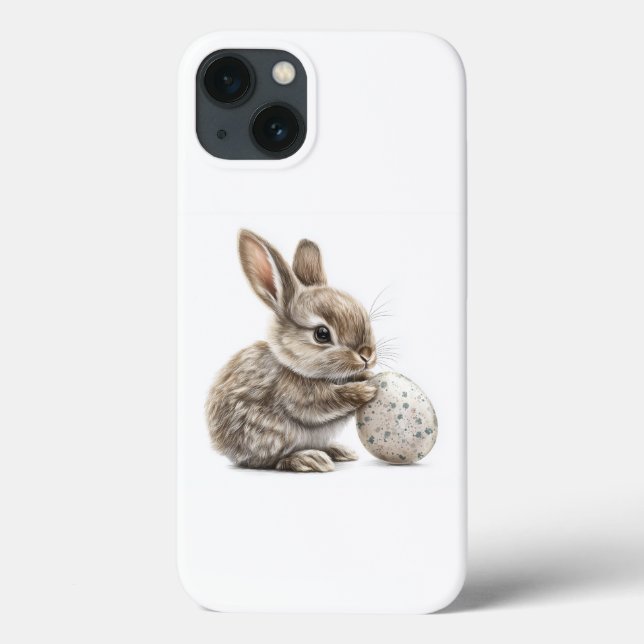 Cute Bunny with Easter Egg Phone Case (Back)