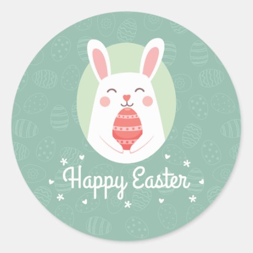 Cute Bunny with Easter Egg  Sticker Seal