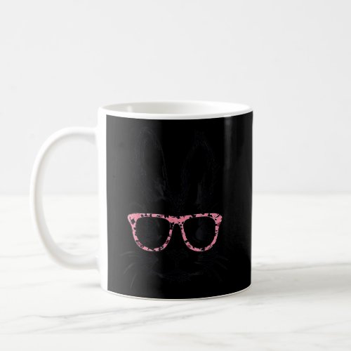 Cute Bunny With Glasses Leopard Print Easter Bunny Coffee Mug