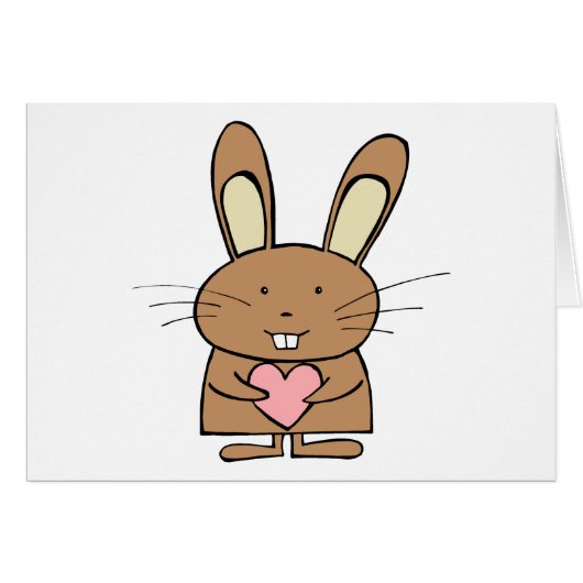 Cute Bunny with Heart Cards (Front Horizontal)