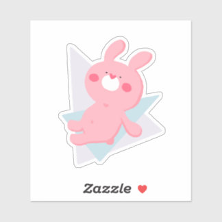 Cute bunny with heart nose sticker