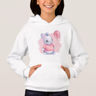 Cute Bunny with Pink Balloon Hoodie
