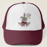 cute bunny with valentine, hearts and Trucker Hat