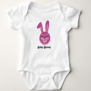 Cute Bunny You Can Change The Colors & Text Baby Bodysuit