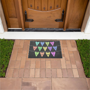 Cute Bunting Banners Home Sweet Home Door Mat