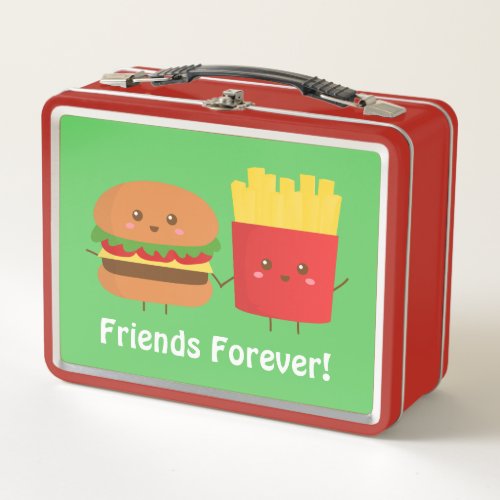 Cute Burger and Fries Friends Forever Lunch Box