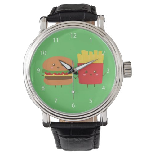 Cute Burger and Fries Friends Forever Watch