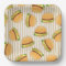 Cute Burger Print Artisan Paper Plate for Party