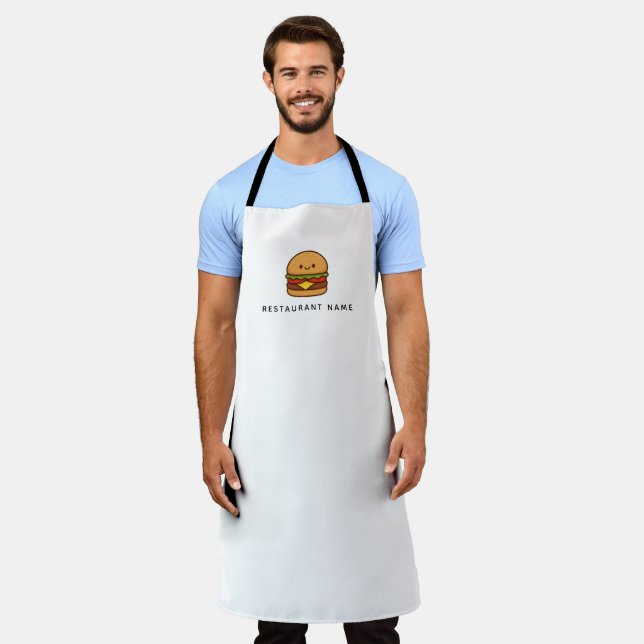 Cute Burger Restaurant Apron (Worn)