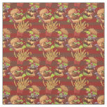 cute burgers and fries tiled pattern fabric