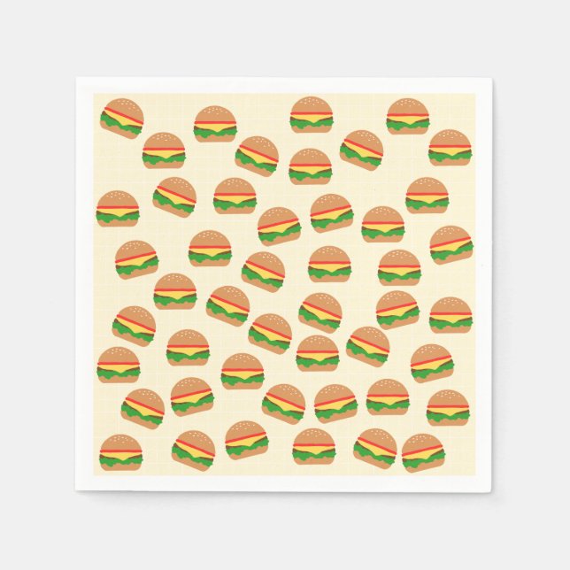 Cute Burgers Paper Napkins (Front)