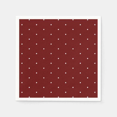 Cute burgundy white tiny polka dots elegant chic napkins