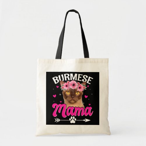 Cute Burmese Mama Cat Mom Mommy Mothers Day  Tote Bag