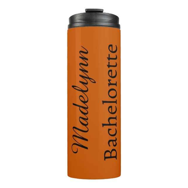 Cute Burnt Orange Personalized Bridesmaid Thermal  Thermal Tumbler (Front)