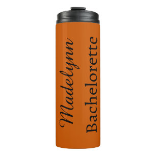Cute Burnt Orange Personalized Bridesmaid Thermal Tumbler