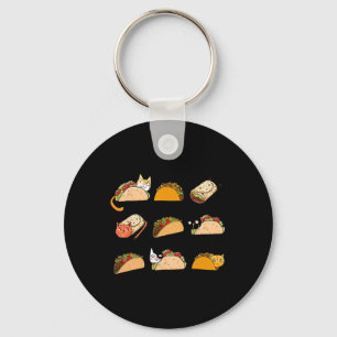 Cute Burrito Taco Cat Cinco De Mayo Taco Tuesday C Keychain