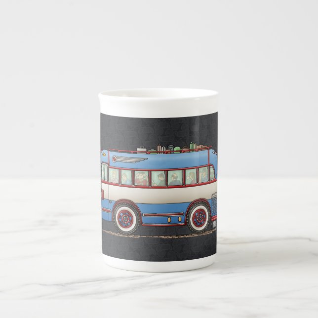 Cute Bus Tour Bus Bone China Mug (Front)