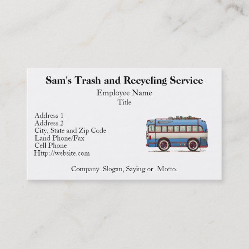 Customizable Cute Bus Tour Bus Business Card
