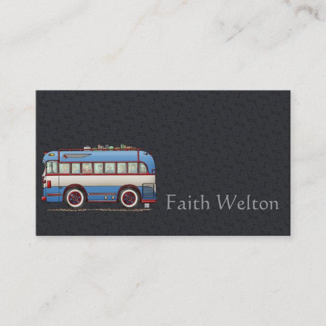 Cute Bus Tour Bus Business Card (Front)