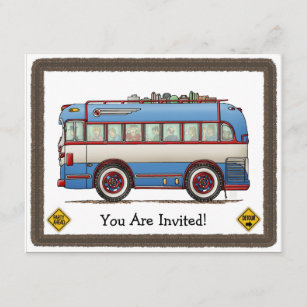 Cute Bus Tour Bus Invitation