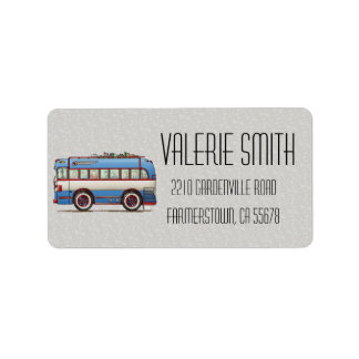 Cute Bus Tour Bus Label