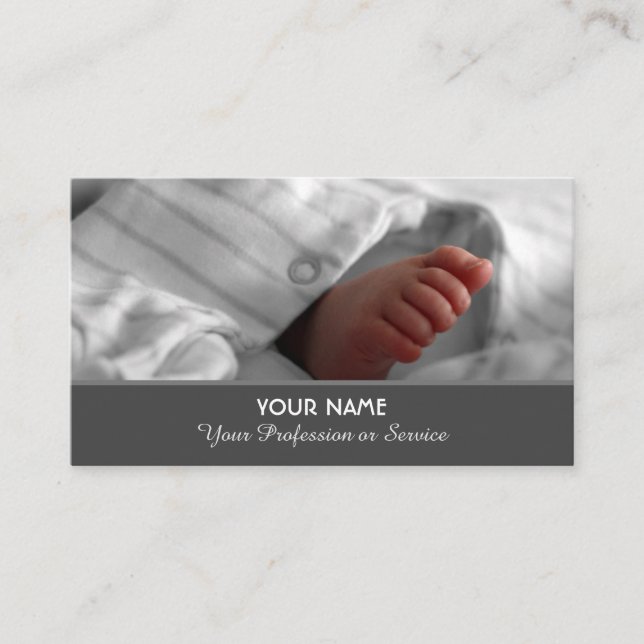 Cute business card for your baby services (Front)