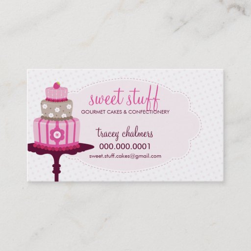 Customizable CUTE BUSINESS CARD :: sweet cakes bakery pink 2