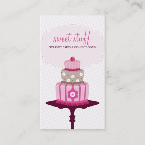 CUTE BUSINESS CARD :: sweet cakes bakery pink 3