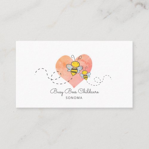 Cute Busy Bees Childcare Business Card