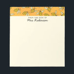 Cute Busy Bees Teacher From the Desk of Notepad<br><div class="desc">These notepads for teachers feature a cute border pattern of yellow busy bees on an orange watercolor  background. The title "FROM THE DESK OF" has a name below to personalize in modern hand lettered script on a cream background. From our hearts to yours,  enjoy!</div>