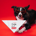 Cute but CRAZY! Text Personalized Pet Bandana<br><div class="desc">This darling bandana, with funny text, is designed with complimentary fonts in black and bright red. Created especially for those cute little pets with attitude! Cuddling one minute and morphing into the tasmanian devil the next! They are fun and entertaining, lovable and sweet... but watch out if you get on...</div>
