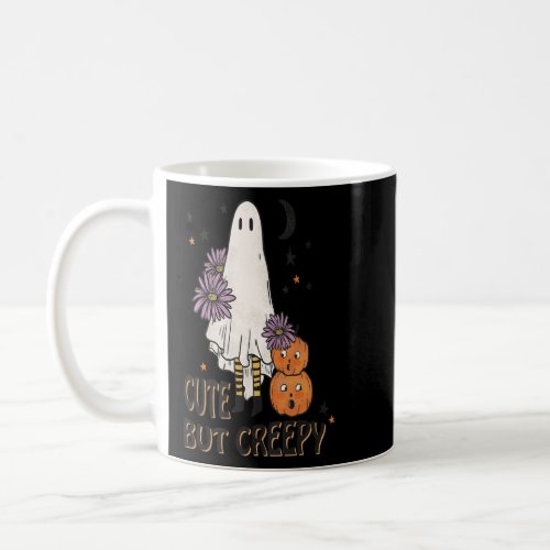 Cute But Creepy Ghost Sheet Costume Floral Hallowe Coffee Mug