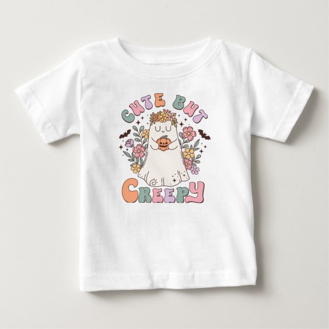 Cute But Creepy Halloween Baby T-Shirt (Front)