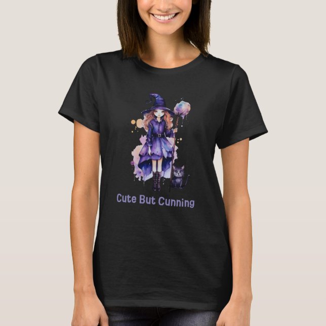 Cute But Cunning Witch Halloween T-Shirt (Front)