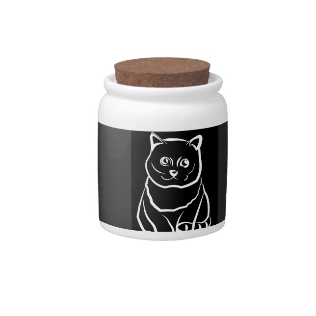 Cute but Cursed Cat Candy Jar (Front)