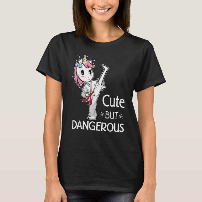 Cute but Dangerous Brazilian Jiu Jitsu Red Belt Un T-Shirt (Front)