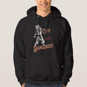 Cute But Dangerous Cat Karate Taekwondo Hoodie