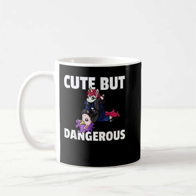 Cute But Dangerous Jiu Jitsu Unicorn Girl 440 Coffee Mug (Left)