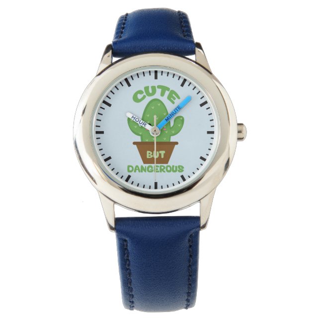 Cute But Dangerous - Kawaii Cactus - Funny Watch (Front)