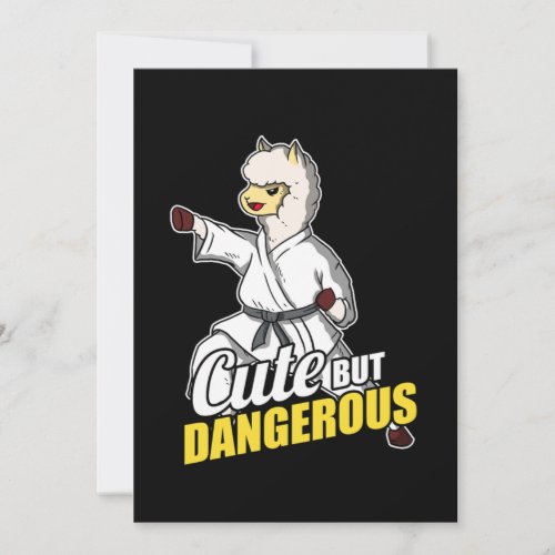 Cute But Dangerous Llama Alpaca Karate Kung Fu Invitation