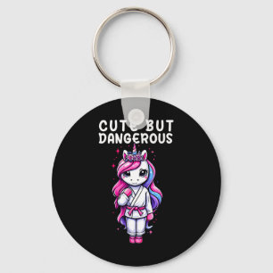 Cute But Dangerous Magical Unicorn Karate Taekwond Keychain