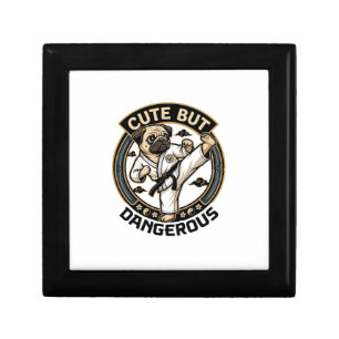Cute But Dangerous Pug Dog Karate Kick_1 Gift Box