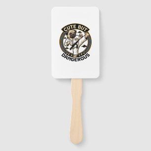 Cute But Dangerous Pug Dog Karate Kick_1 Hand Fan