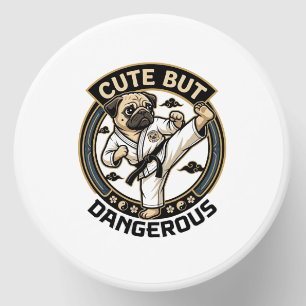 Cute But Dangerous Pug Dog Karate Kick_1 Mini Candle Favors