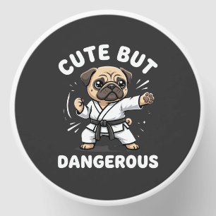 Cute But Dangerous Pug Dog Karate Mini Candle Favors