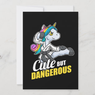 Cute But Dangerous Unicorn Karate Kung Fu MMA Gift Invitation